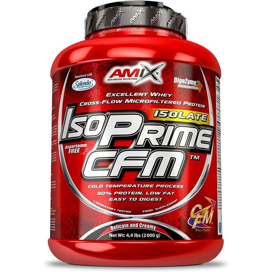 Amix Isoprime CFM Isolate 2kg, proteína aislada de suero de alta calidad para definición y rendimiento muscular.